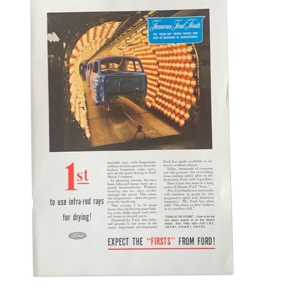 Vintage 1945 Ford Famous Ford Firsts Ad Advertisement